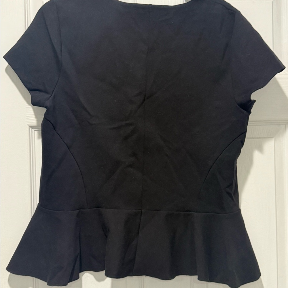 J. Crew Black Peplum Blouse